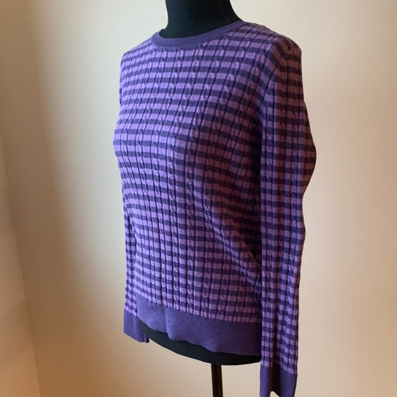 Talbots Purple Plaid Women's Sweater - Picture 3 of 5